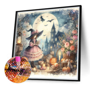 Pumpkin Girl 40*40CM(Canvas) Full Round Drill Diamond Painting