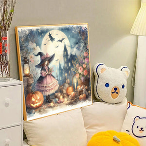 Pumpkin Girl 40*40CM(Canvas) Full Round Drill Diamond Painting