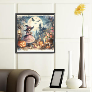 Pumpkin Girl 40*40CM(Canvas) Full Round Drill Diamond Painting