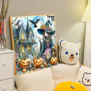 Pumpkin Girl 40*40CM(Canvas) Full Round Drill Diamond Painting