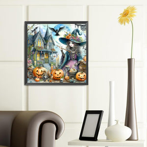 Pumpkin Girl 40*40CM(Canvas) Full Round Drill Diamond Painting