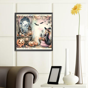 Pumpkin Girl 40*40CM(Canvas) Full Round Drill Diamond Painting