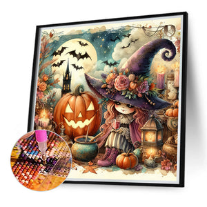 Pumpkin Girl 40*40CM(Canvas) Full Round Drill Diamond Painting