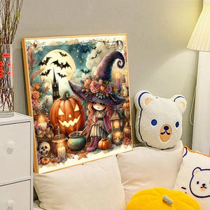 Pumpkin Girl 40*40CM(Canvas) Full Round Drill Diamond Painting