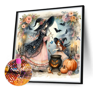 Pumpkin Girl 40*40CM(Canvas) Full Round Drill Diamond Painting