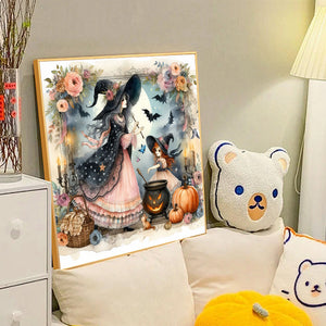 Pumpkin Girl 40*40CM(Canvas) Full Round Drill Diamond Painting