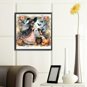 Pumpkin Girl 40*40CM(Canvas) Full Round Drill Diamond Painting