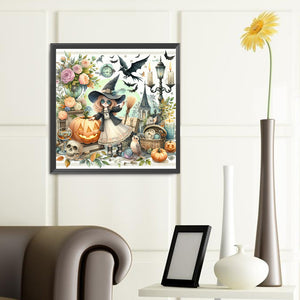 Pumpkin Girl 40*40CM(Canvas) Full Round Drill Diamond Painting
