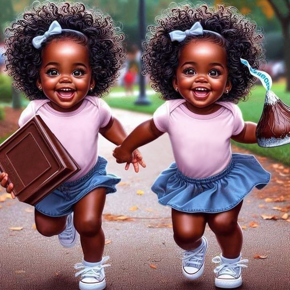 Girl 40*40CM(Canvas) Full Round Drill Diamond Painting