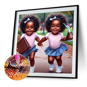 Girl 40*40CM(Canvas) Full Round Drill Diamond Painting