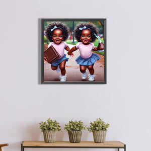 Girl 40*40CM(Canvas) Full Round Drill Diamond Painting