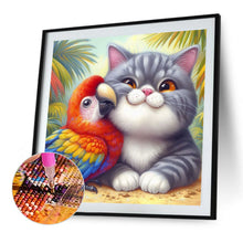 Load image into Gallery viewer, Parrot And Kitten 40*40CM(Canvas) Full Round Drill Diamond Painting
