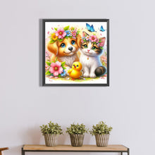 Load image into Gallery viewer, Kitten, Puppy, And Yellow Duck 40*40CM(Canvas) Full Round Drill Diamond Painting
