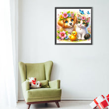 Load image into Gallery viewer, Kitten, Puppy, And Yellow Duck 40*40CM(Canvas) Full Round Drill Diamond Painting
