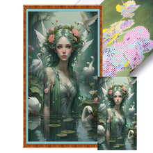 Load image into Gallery viewer, Huancan - Beauty In The Pond - 45*70CM 11CT 3 Stamped Cross Stitch
