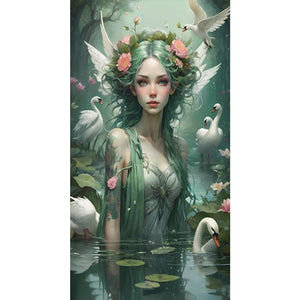 Huancan - Beauty In The Pond - 45*70CM 11CT 3 Stamped Cross Stitch