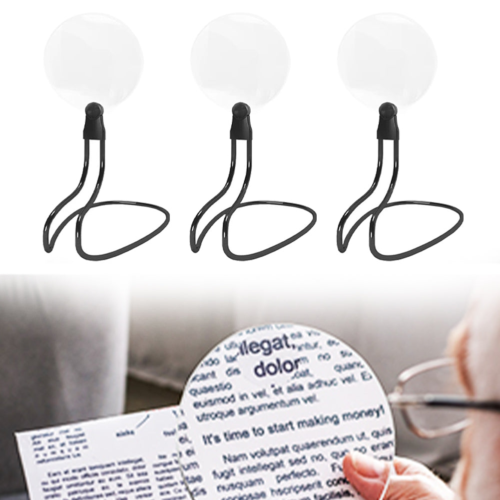 5X Neck Wear Magnifying Glass 13CM for Reading Sewing Needlepoint (Black)