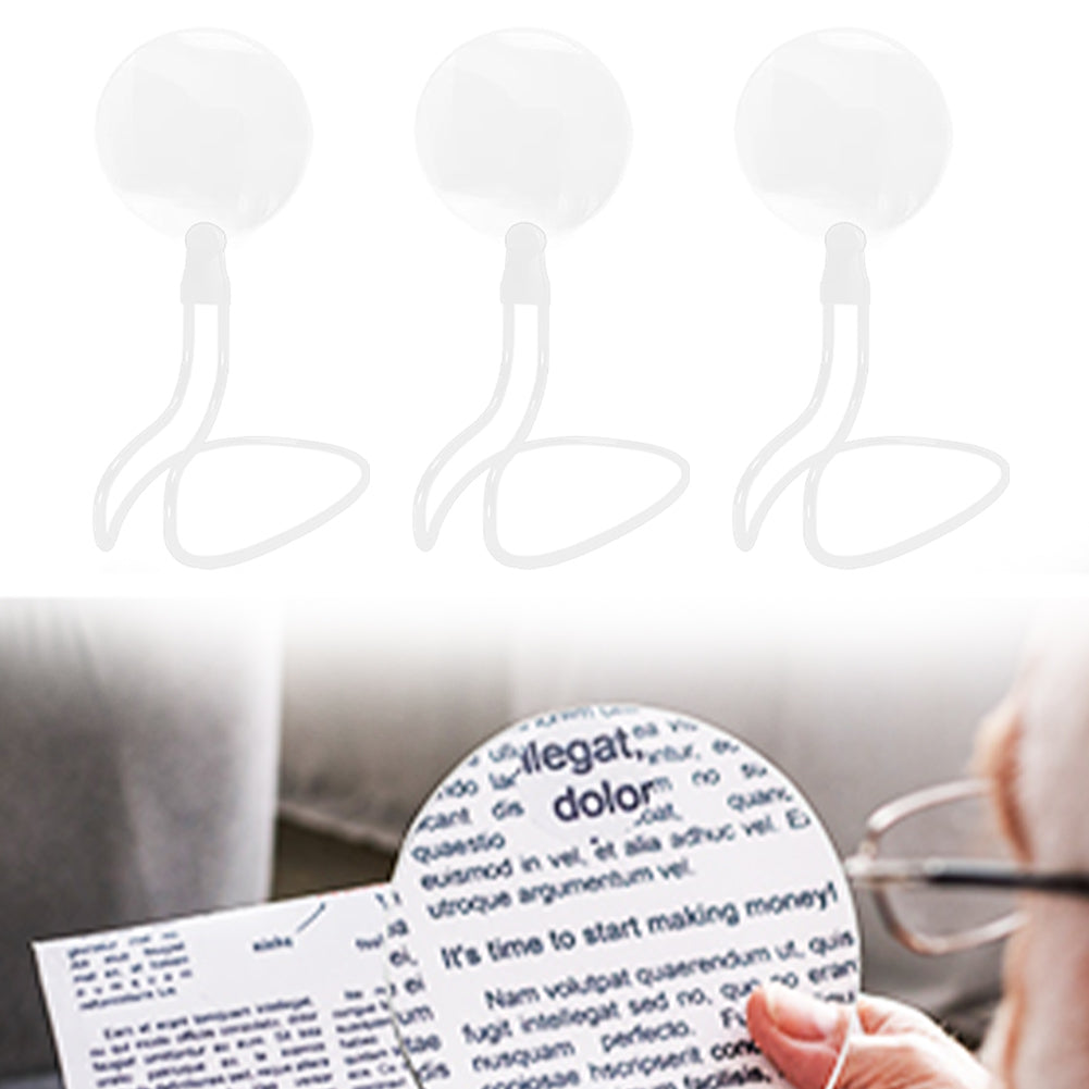 5X Neck Wear Magnifying Glass 13CM for Reading Sewing Needlepoint (White)