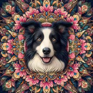 Mandala Puppy 40*40CM(Canvas) Full Round Drill Diamond Painting