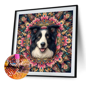 Mandala Puppy 40*40CM(Canvas) Full Round Drill Diamond Painting