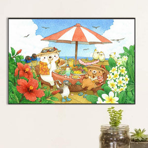 Cartoon Bear Diet 60*40CM(Canvas) Full Round Drill Diamond Painting