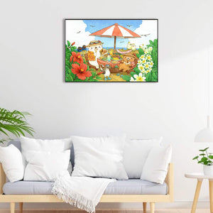 Cartoon Bear Diet 60*40CM(Canvas) Full Round Drill Diamond Painting