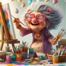 Load image into Gallery viewer, Crazy Old Lady 40*40CM(Canvas) Full Round Drill Diamond Painting
