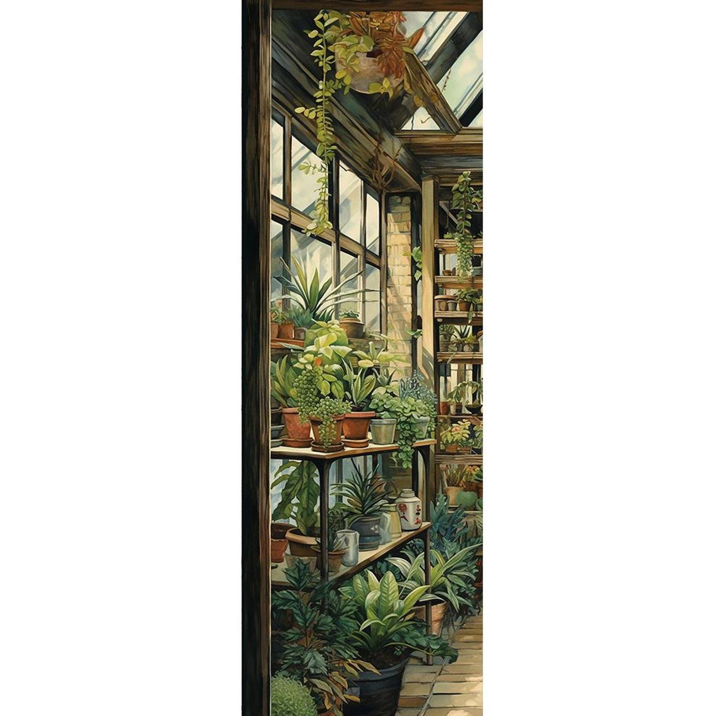 Corner Of Plant House - Full 11CT Stamped Cross Stitch 30x80CM - Huacan