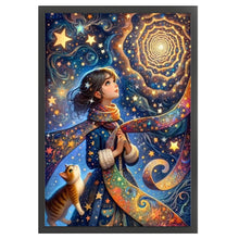 Load image into Gallery viewer, Huancan - Starlight Girl - 50*70CM 11CT 3 Stamped Cross Stitch
