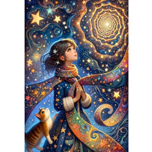 Load image into Gallery viewer, Huancan - Starlight Girl - 50*70CM 11CT 3 Stamped Cross Stitch
