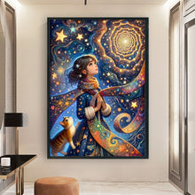 Load image into Gallery viewer, Huancan - Starlight Girl - 50*70CM 11CT 3 Stamped Cross Stitch
