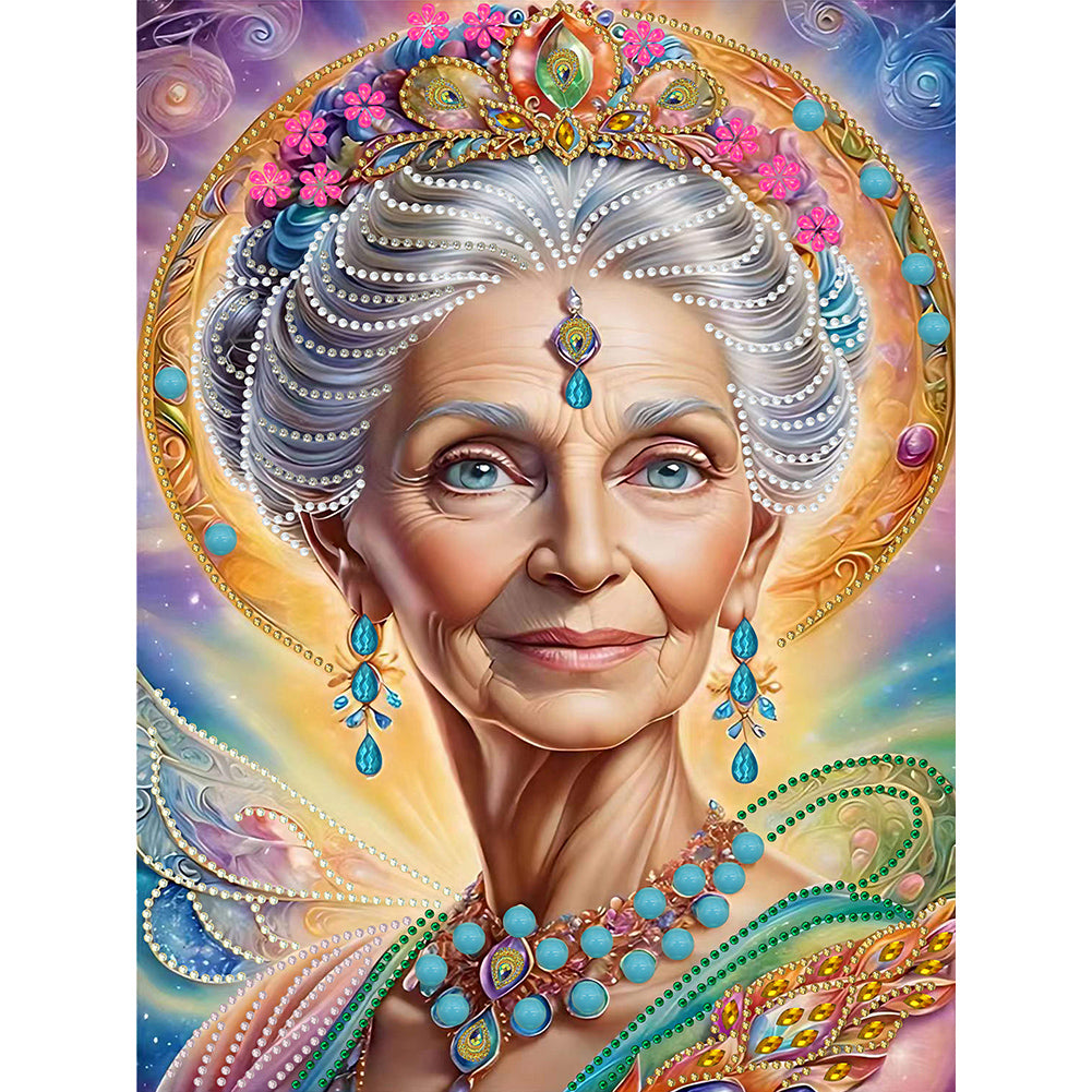 Elegant Woman 30*40CM(Canvas) Partial Special Shaped Drill Diamond Painting