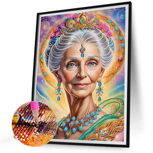 Elegant Woman 30*40CM(Canvas) Partial Special Shaped Drill Diamond Painting
