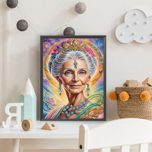 Elegant Woman 30*40CM(Canvas) Partial Special Shaped Drill Diamond Painting