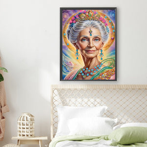 Elegant Woman 30*40CM(Canvas) Partial Special Shaped Drill Diamond Painting
