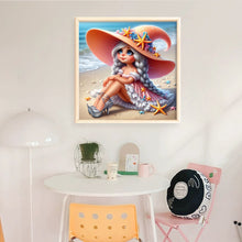 Load image into Gallery viewer, Huancan - Starfish Princess By The Sea - 45*45CM 11CT 3 Stamped Cross Stitch
