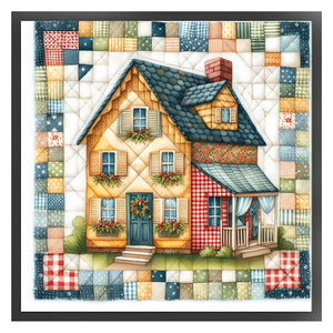 Yishu - Sewing - Small House - 50*50CM 11CT 3 Stamped Cross Stitch