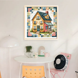 Yishu - Sewing - Small House - 50*50CM 11CT 3 Stamped Cross Stitch