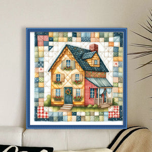 Yishu - Sewing - Small House - 50*50CM 11CT 3 Stamped Cross Stitch