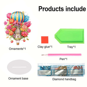 Acrylic Special Shaped Hot Air Balloon Flower Desktop Diamond Art Kits for Home