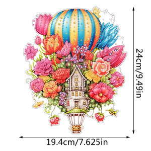 Acrylic Special Shaped Hot Air Balloon Flower Diamond Painting Hanging Decor