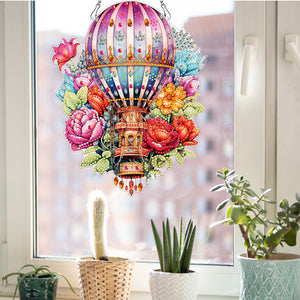 Acrylic Special Shaped Hot Air Balloon Flower Diamond Painting Hanging Decor
