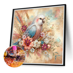 Flowers And Parrots 40*40CM(Canvas) Partial Special Shaped Drill Diamond Painting