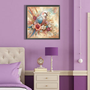 Flowers And Parrots 40*40CM(Canvas) Partial Special Shaped Drill Diamond Painting