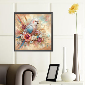 Flowers And Parrots 40*40CM(Canvas) Partial Special Shaped Drill Diamond Painting