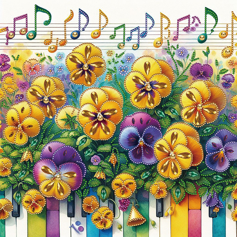Pansy 40*40CM(Canvas) Partial Special Shaped Drill Diamond Painting