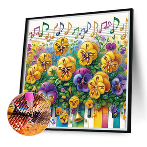 Pansy 40*40CM(Canvas) Partial Special Shaped Drill Diamond Painting