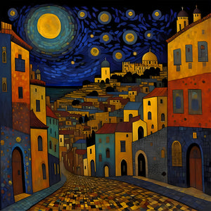 Colorful House 40*40CM(Canvas) Full Round Drill Diamond Painting