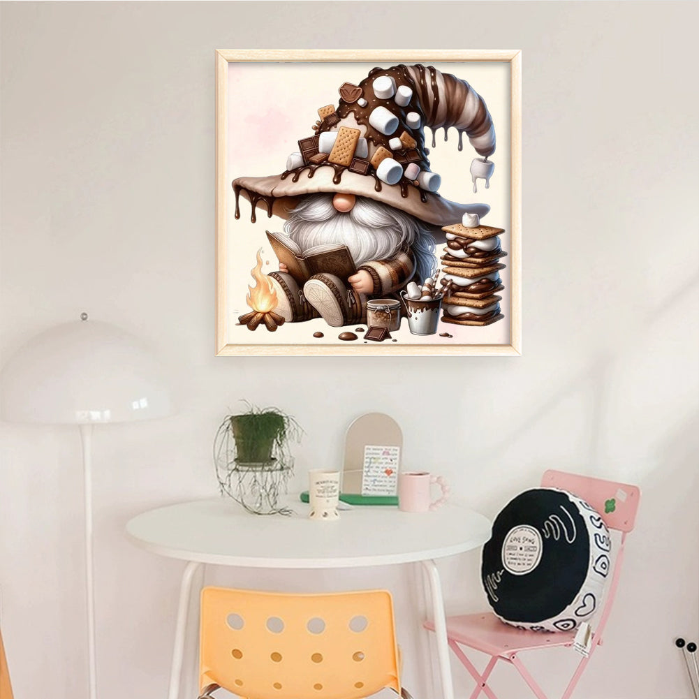 Coffee Gnome - Full 11CT Stamped Cross Stitch 40x40CM - Diy