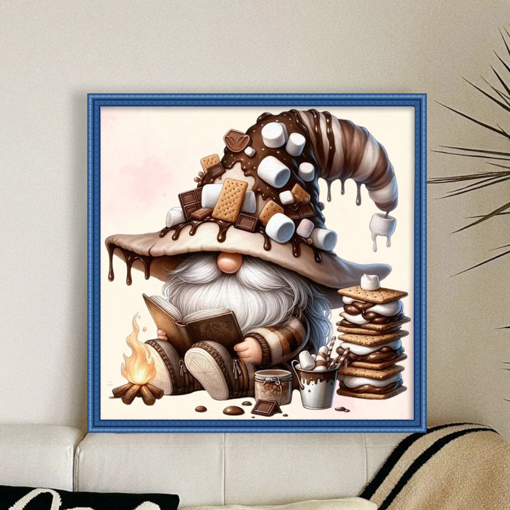 Coffee Gnome - Full 11CT Stamped Cross Stitch 40x40CM - Diy